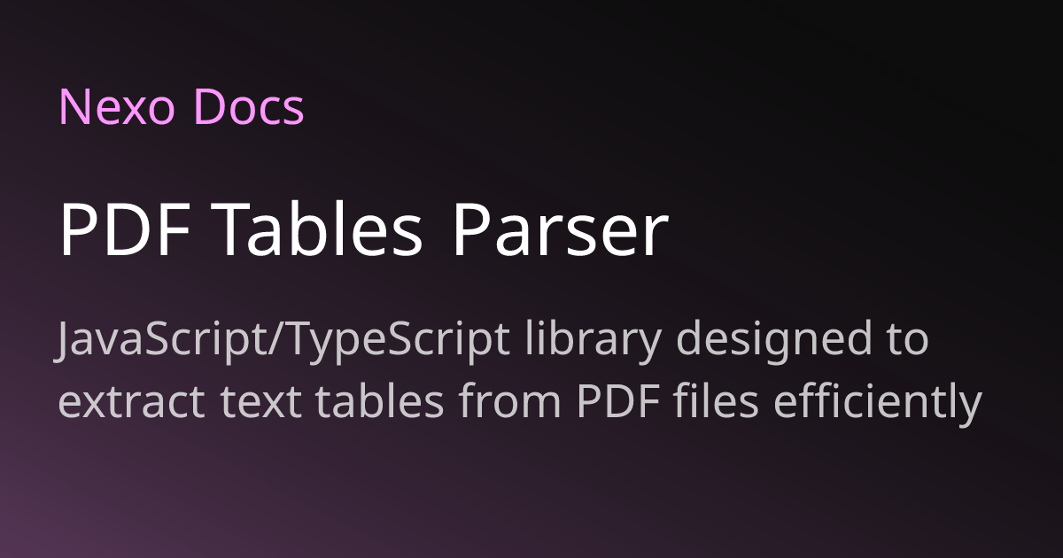 PDF Tables Parser